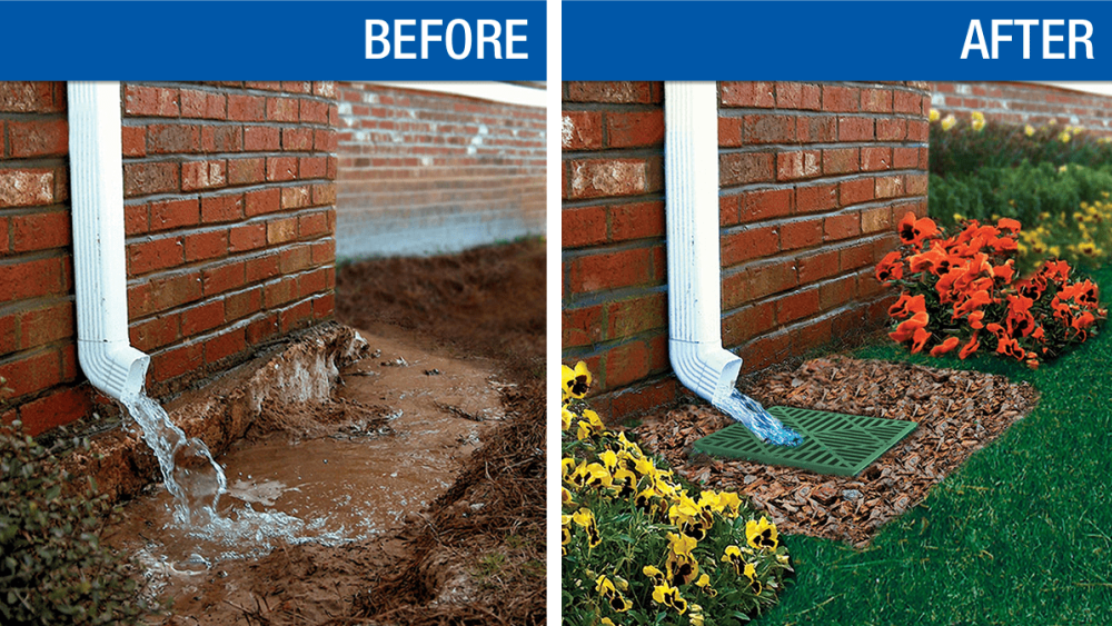 Before vs After: Downspout Runoff
