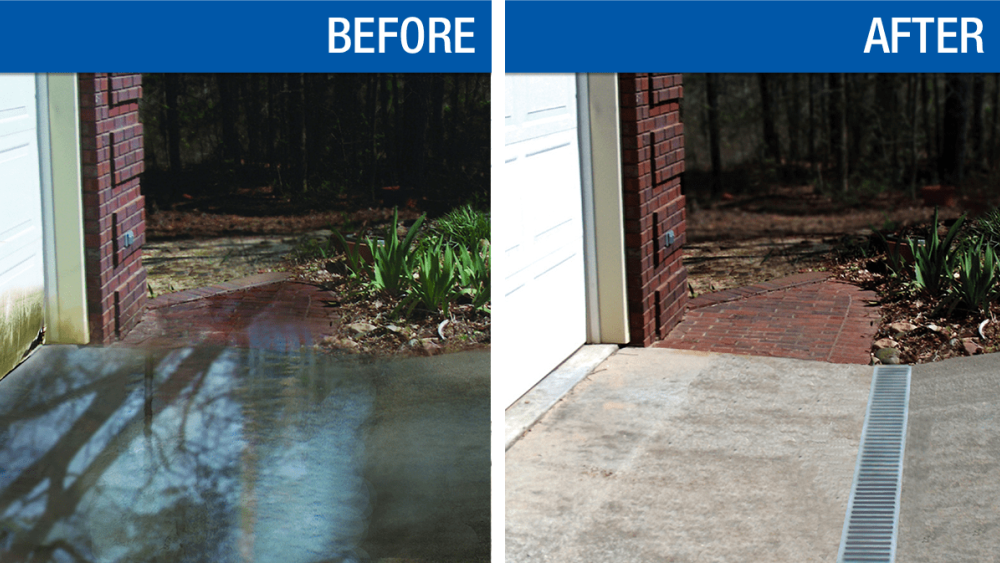 Before vs After: Lingering Puddles on Hardscapes